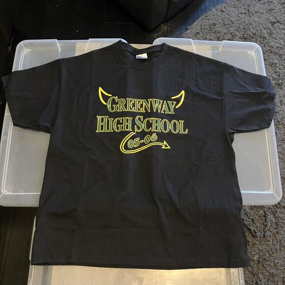 Greenway High School Demons 5 Vtg Large T Lot + New Pin School Mascot 1 T is XL - Picture 5 of 16